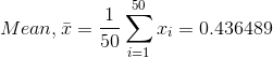 Mean, I = Ti = 0.436489