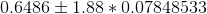 0.6486\pm 1.88 *0.07848533