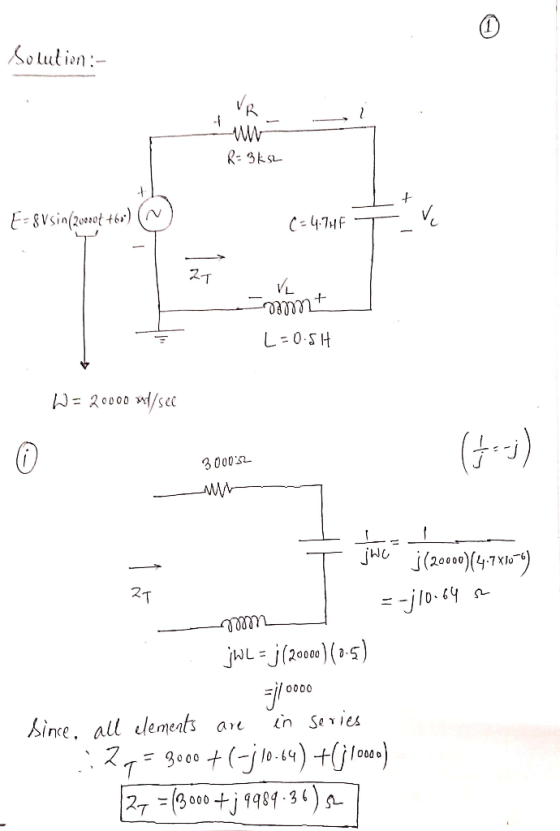 Solution :- ww R=362 E-8 Vsin (200004 +62) (=4.7HE T Ju 27 Vent con L=0.5H D = 20000 l/sec 300022 хт juc j(20000)(4.7x1056 -