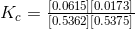 Kc = 10.5362 0.5375) K _ 0.0615 0.0173