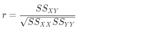 r= SSXY SSxx SSyy