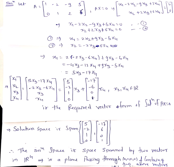 Sola Let A li -2 -9 51 24-224-grez tsen AX=0 Lo i z 8, AX=0 -- 34-224-963 +sal 567 1 AX- I u tarz tou4 J Lul o - - 6 0 7 ② =