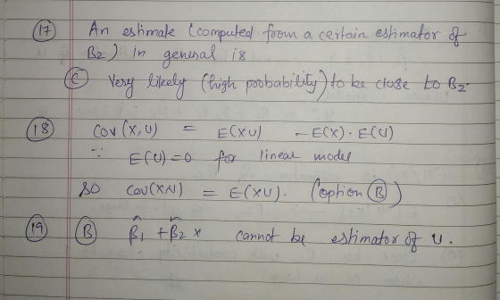 (17) An estimate (computed from a certain estimatör of B2) in general is Very likely (high probability ) to keetase to be 1C