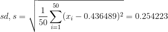 sd, s= (P; - 0.436489)2 = 0.254223