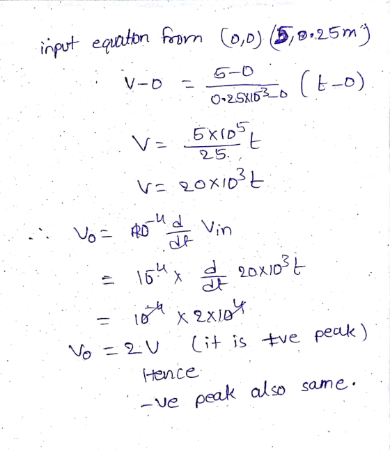 irput eqoton frirm Co,) (5,25m V-D O-2SXI6 (a- V 5x(DL 25 20x10 16X Gis ve peak) Hence o2 V -ve peak also same