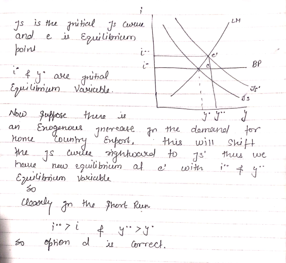 LM Js is the guitial 7s www. and e is Equilibrium point ia i BP i fy are initial Equilinium Varicable. Is Now suppose an Incr