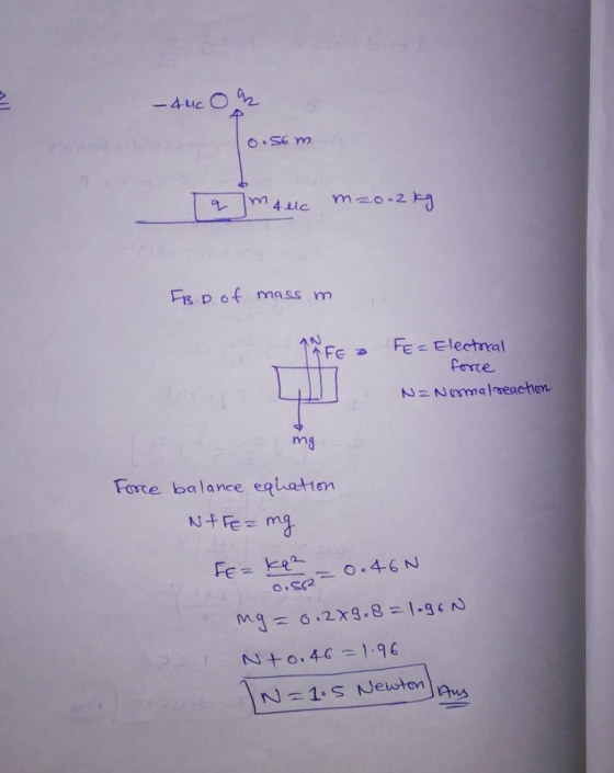 FE D of mass m IJ Porte mg Foste balance equattem o.46 N helis Newton) N=11S -