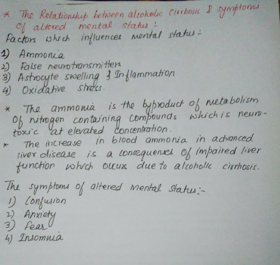 关 The Relationalut between altohouc Civrhosi. I syntto altored mental stahus factors เว hi ch intluencei Montal statu- 1) Amm