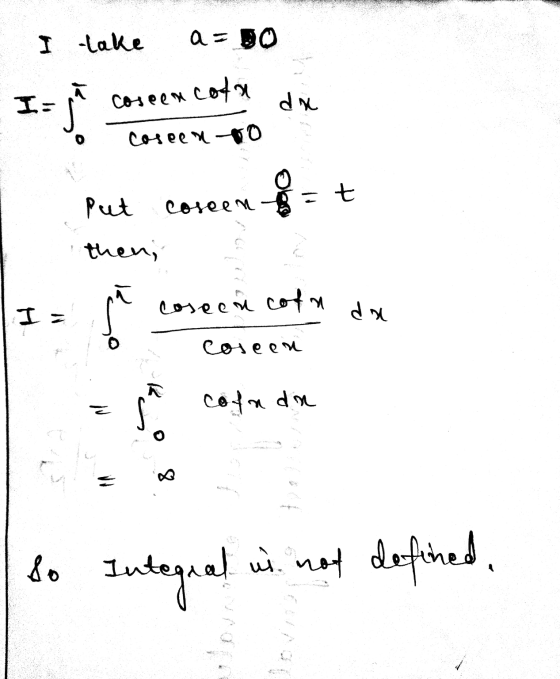 I lake a=00 1=51 cota Coseen dn coseen 0 8 = t Put coseen theni coseen cofn da Ia coseen سے cofa din 8 so Integral wi. not de