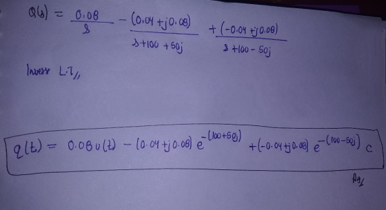 QI )=1008 _ _ (oot tjo49 100 + 50j t(-c.ot uo.oe)一 +100-50j -(100-aj) (00+50) loo+5 +-0.04+0.0