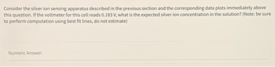 Consider the silver ion sensing apparatus described in the previous section and the corresponding data plots immediately abov