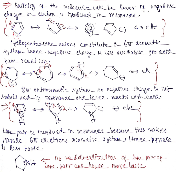 - Basierty of the molecule will be lower of negative charge o— еасоби — ta ?now wedd Pr— те 30Халфа - - Cyclopentadeene anson