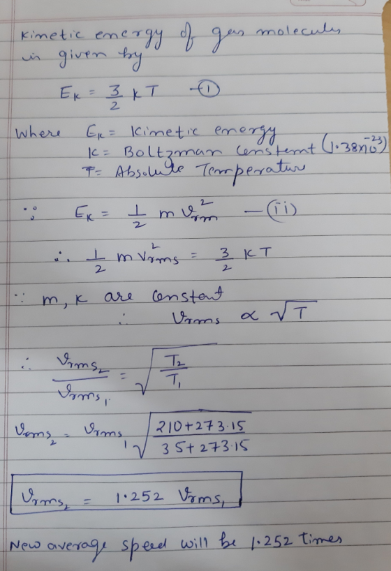 Kimetic emergy givtn ty maleculy Ek 3 KT 1 2. CE ICimeti eoney le Boltzmam enstemt .38 T Abselute Terrperatin where 2 m fm 2.
