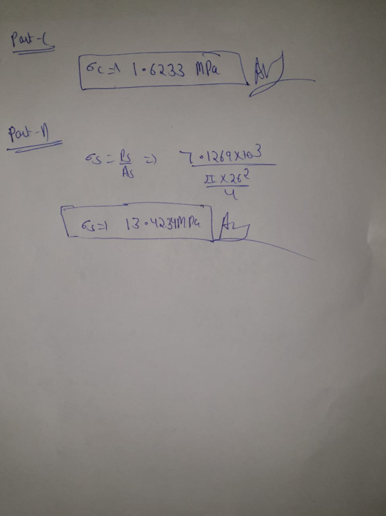 Part -( best 1.6233 MPa Part-D II X262 ES=1s = 701269x103 exace? [ast 13 -423 MP4 Aug