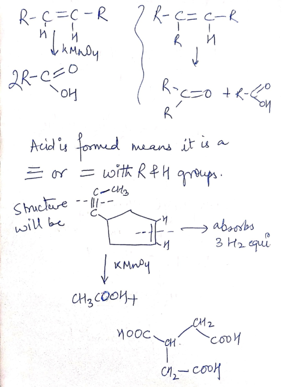 R-C=C-R и и О – С- 20-саб Хон късно + + -20 R Acid is formed means it is a sor = with R&H groups. Structure -- 16 - 1 will be