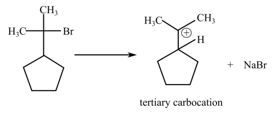 CHZ
| HCl-Br
H3C
古一下
+
NaBr
tertiary carbocation