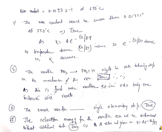 Rale costat 01 01 73 s- ale Cstant Jhe AOWd be at 55oC Tru Ea RT lar) Ea pT deone K=4e e nane lempouk deam Kdecrere mest bev
