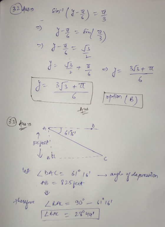 (32) Mes sint (7-9 ) = 0 » 7-sim ) » 7-9 = wh wie y= 357. 4. repton (0) 825 feet Vet -------- les (DAC= 6116 AB = 825fect -