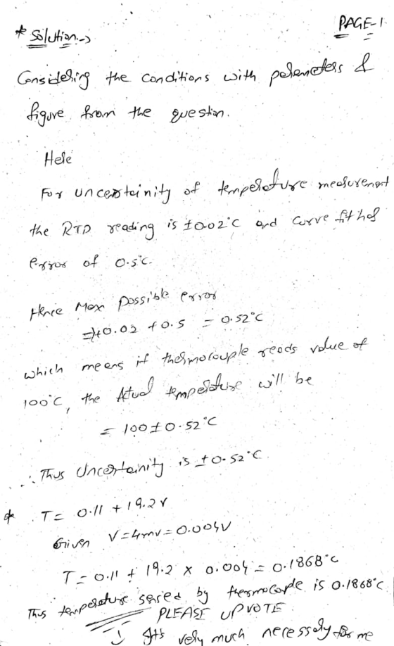 of solution) peleneters & temperetuse sessed by thermocouple is 0.1868°C. PAGE 1 Considering the conditions with figure from