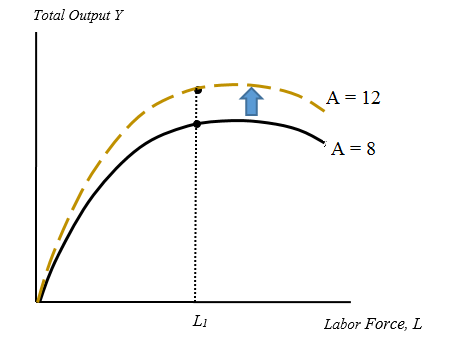 Total Output Y A =8 LI Labor Force, L