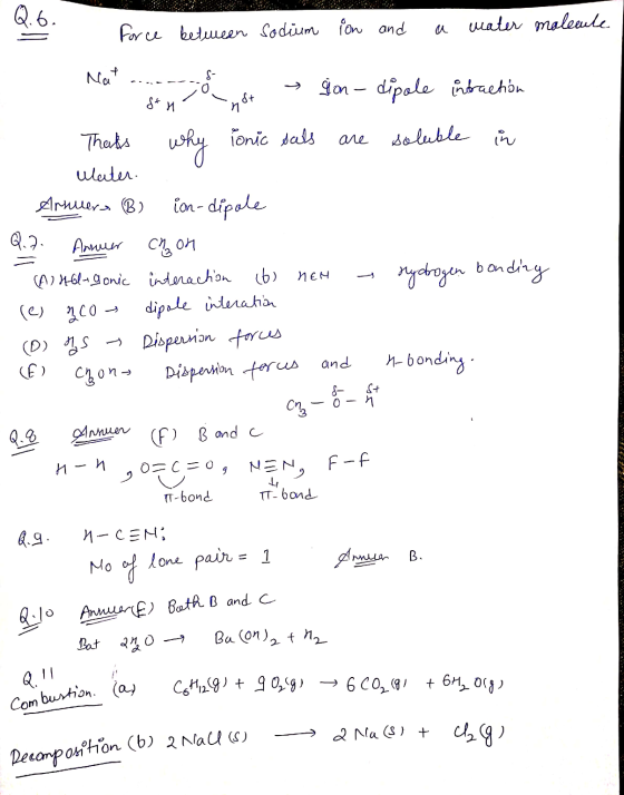 force between sodium ion and a water molecule Narst m oment a gon - dipole inbrachön Thats why ionic sats are soluble in wat