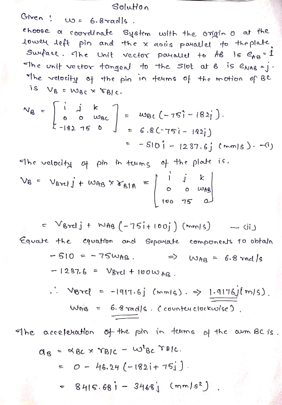 Giren ! ehoose a at the Solution 6.8 raolls. coordinate system with the origin o lowey left pin and the x aois parallel to th