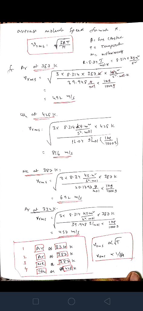 for average molent speed formule M. cousted Voms: Rs has N? το τιρυυ. Ma molermats Ar at 387k R:8:34 I 8.314x kgint 38 .314 x