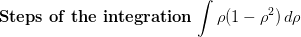 Steps of the integration ρ(1-ρ2) dp