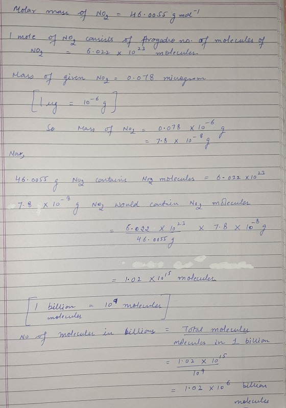 Molar mass of No = 46.0055 g more? I mole of Nog consists of frogadre no. of molecules of No - 6.022 x 10t molecules Mass of