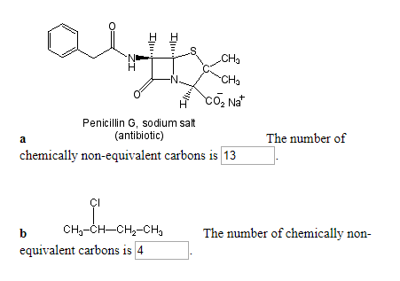 I VS CHE NYCH - coz nat Penicillin G, sodium salt (antibiotic) chemically non-equivalent carbons is 13 The number of . The nu