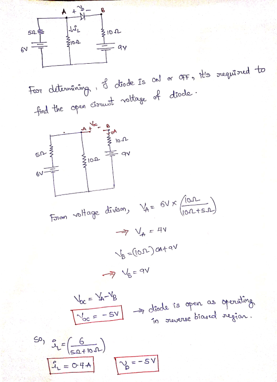 14 5125 . &ion 는 독 느y For determining if diode is on or off its required to find the open ciruit voltage of diode. z ar şior