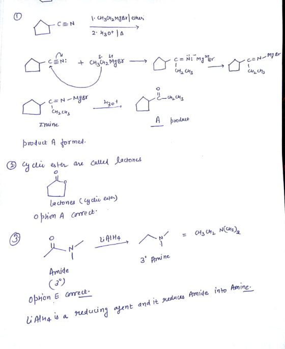 CH3MBrethr C N 2 30tA CEN: cEN-MI 4,С13 c=N-MBr сns 130t Tnuine A produt product Aormed Cy cli ester are Callel actones La ch