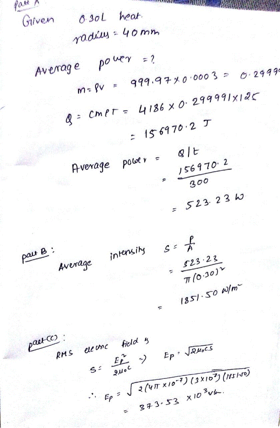 at A Gven osol heak 29491xi2c : 1569 70 . 2 丁 Average poueIt 56 9-10. 2 3oo 2 Av erage inensiy S: 23 23 (0.30) RMS ele feld