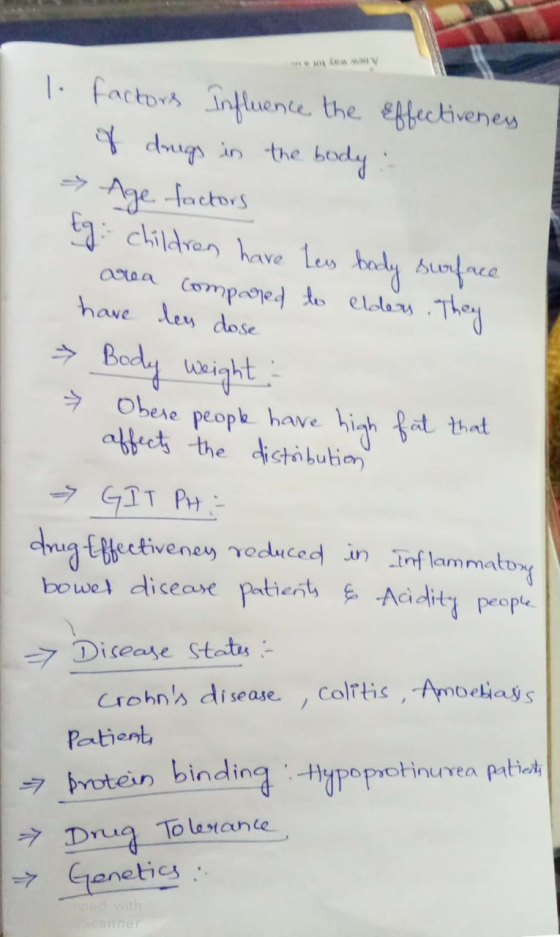 MMMM l factors Influence the effectiveney of drugs in the body. Age factors Eg: children have Les body surface area compared