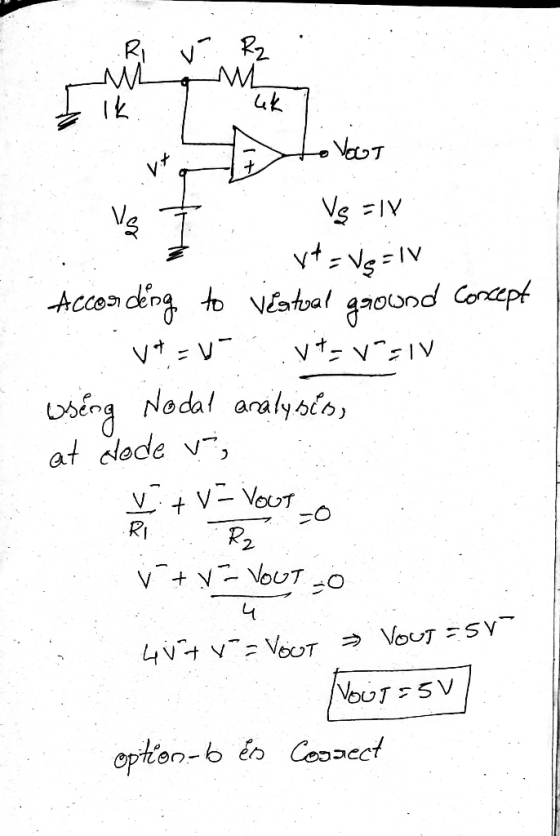 Ri v Rz Ik uk VouT レメ Vg Vs =IV vt= Vg=IV Accon deng to Véstual gaound Corcept Nodal aralysln, wsing at dode v, V= VoUT =0 R