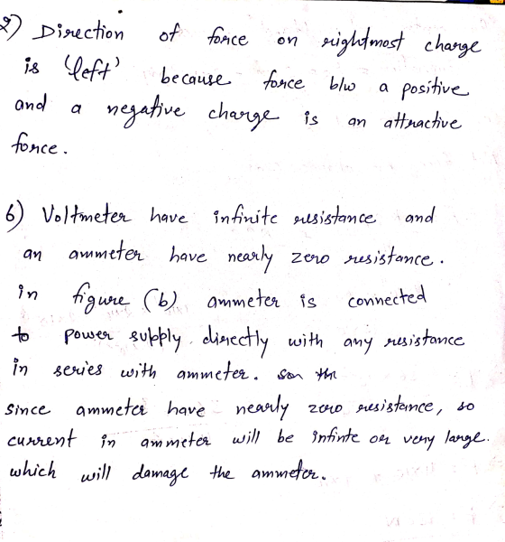 on ) 2 Direction of of force rightmost charge is left because force blo a positive and negative charge is force. a an attract
