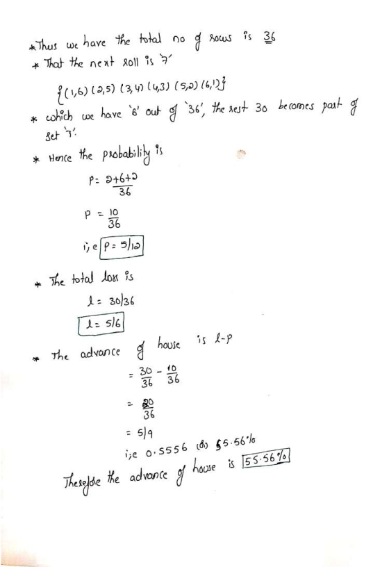 Thus we have the total no That the next 8oll is B I6) 12,5) (3) (4,3) (s,) 14/2 which we havee out 36 he sest 30 becomes pat