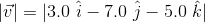 ū= 13.0 i – 7.0 - 5.0 k