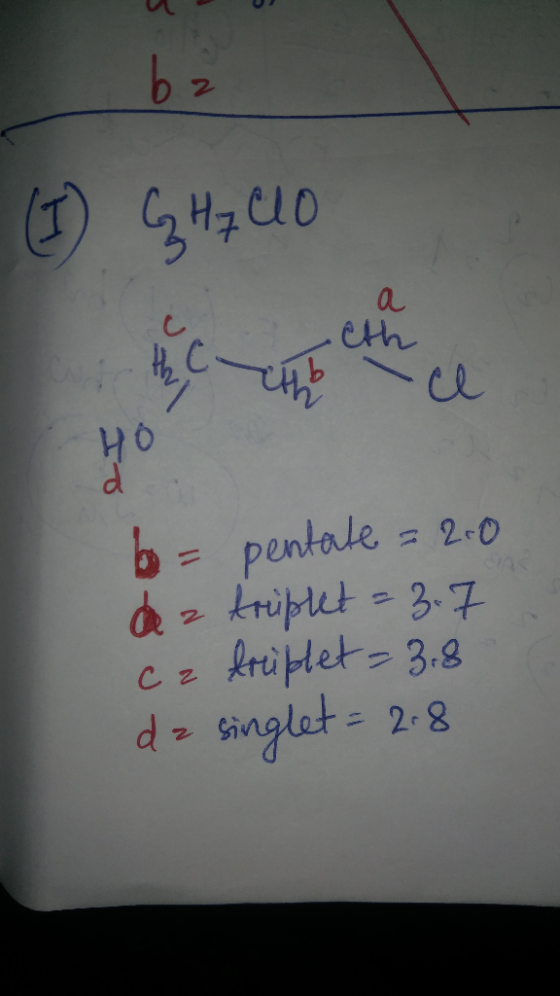 (1) Cg Hz 10 yo b = pentate = 2.0 z triplet = 3.7 ca friplet = 3.8 da singlet = 2.8