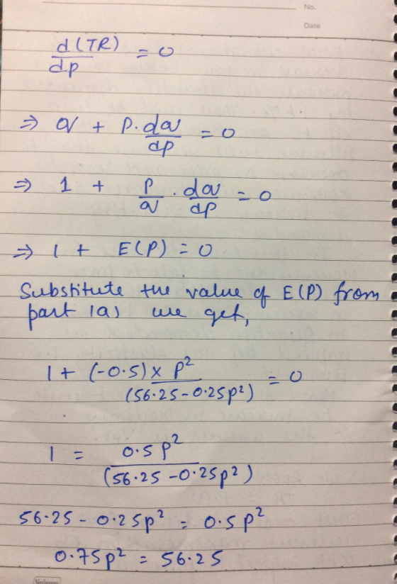 No. Date d(TR) dp う 4 + P.das dp ニ0 Pda 1 + ECP)0 tu valua o E (P) from Subshitute part we I (-0.5)x P 56-25-0-25p) 2 1 = (56