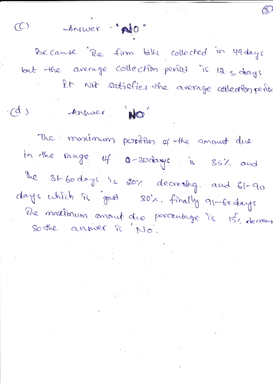 Anwer Colle cted n 49 dayc BeCause ofrm l average Colle CHn peiaic la s kays. Nit Satiofies <the awerage caileotbrn enbe ont