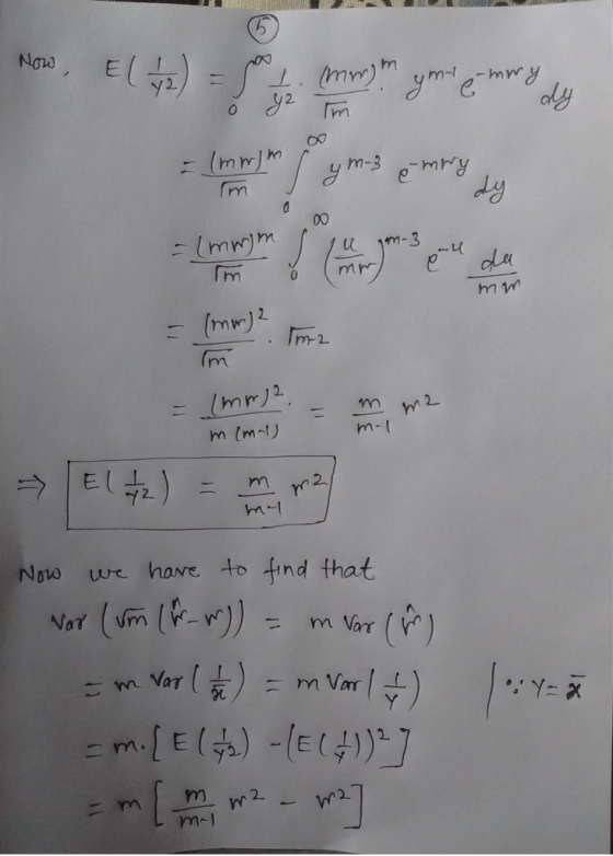 El 티(수) Naw y2 (mmM eMmy 00 Imwm M 1m-3 -(mw)2 m2 m = lmr/2 m (m-t m2 m-1 El2) m ml Now we have to find that NaT (m ) m Var (