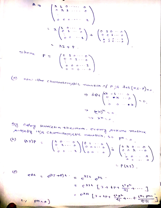 A1 оо 1. Tohere C 440u) -Lhe characte-igtic eana tion nf PS det (21-P)s0 -1 . tap Caey ramR ten theorem , malerr eveng eawa t