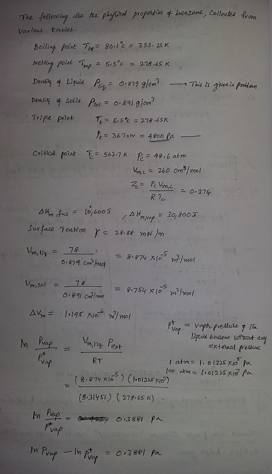 2ene Various tables Boiling point Tbf= 80,tc= 353.25 K Lipuid 0181 a Triple pont ft = 5, se = 278-65K critical point Tc= 562-