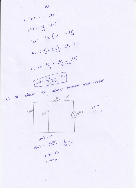 こし2 ㄩ レ| _ ilt) Li+L2 b> a」 inhoite tre inductor becomes stort civcui le 2 il) 6 2X103 3m4 レ