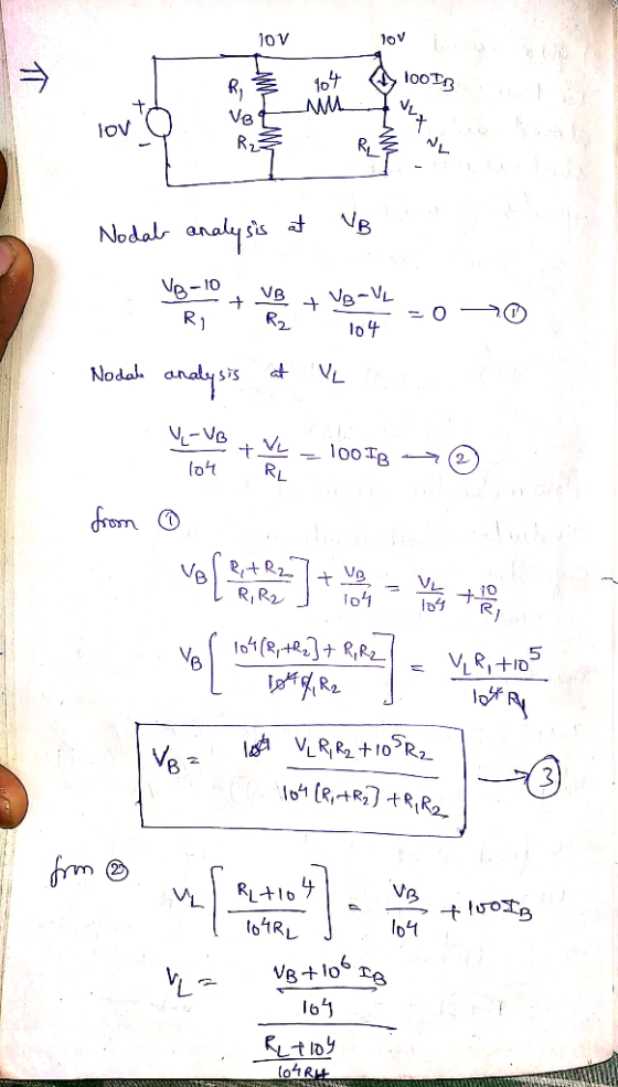 1ov lov looDp Ve lov Nodal analysVB Nodal analyV (ot RL o1 o1RL 161 o4R