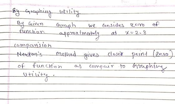By Given function approaimat ai 2.3 By cysaphing utility Graph we consider zerro metaling compansion method gives closed poin