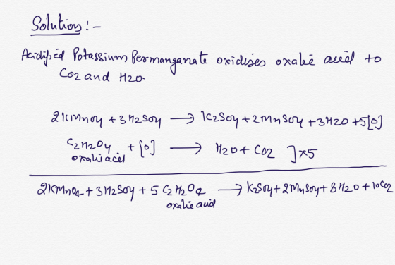 Soluting Aerdih d Yotassiwm Rermanganati oridse oxae aua to Coz and Hzo 21cMm3M2 Soy c2So2mnSon 3H20 50 M20 Co2 75 oahiacu ks