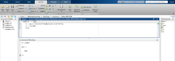 HOME PLOTS APPS EDITOR PUBLISHH MEW Search Documentation Log In Find Files Compare Print Insert Run Section Go To▼ Comment 96