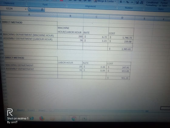 Merge & Center Conditional Format Formatting as Table Styles Clipboard Font Alignment Number G124 A B E 2 DIRECT METHOD MACHI